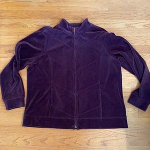 Velvet zip up